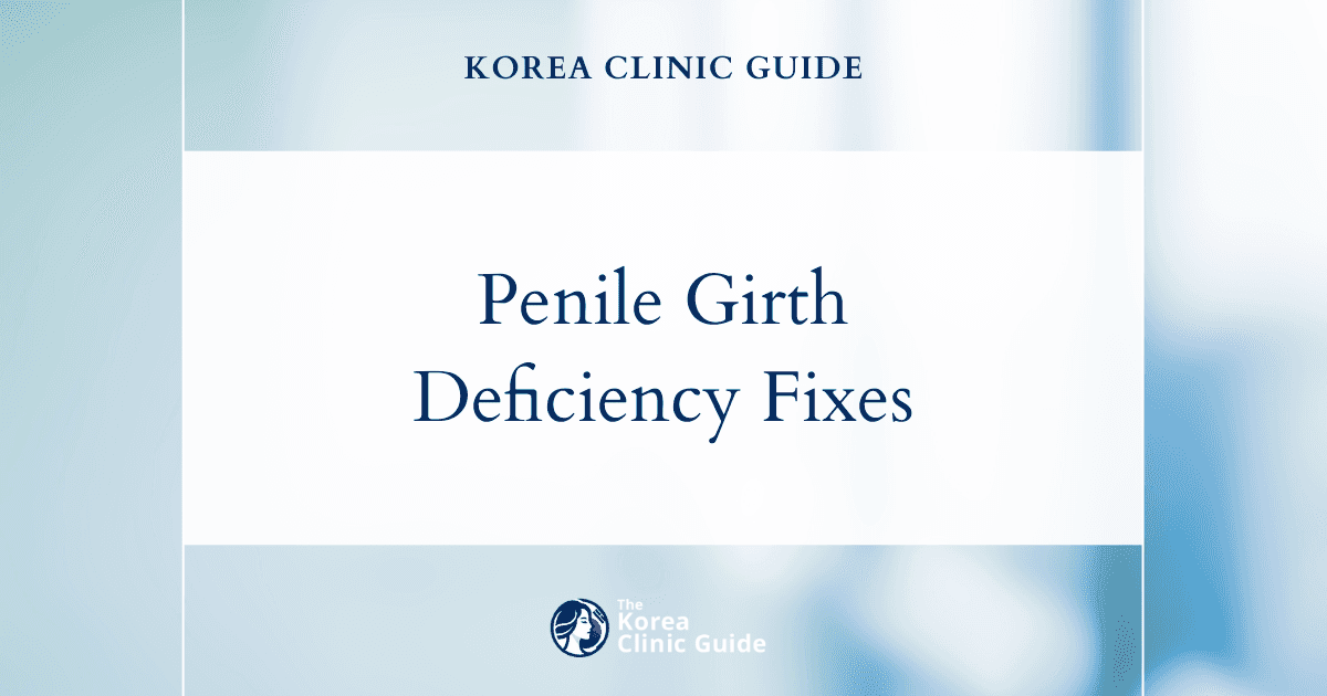 Penile Girth Deficiency Solutions: Penis Enlargement Procedures in Korea